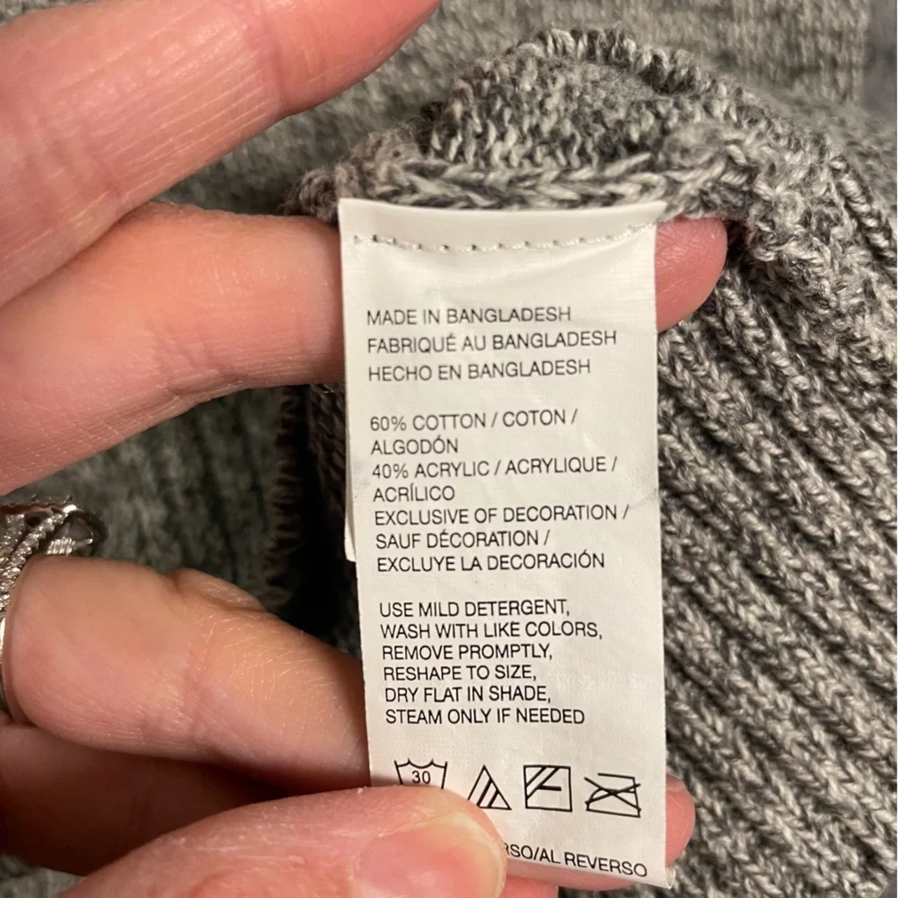 IZOD‎ Shawl Collar Men’s Beige Pullover Sweater Long Sleeve size Large Buttons - Picture 6 of 10